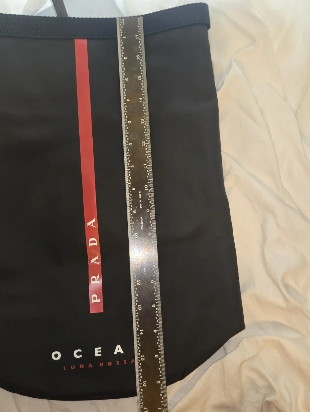Prada Neoprene Cover with Red Center Stripe